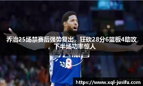 乔治25场禁赛后强势复出，狂砍28分6篮板4助攻，下半场功率惊人